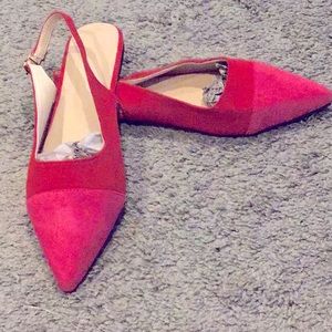 Red and Pink Pointy toe flats size 41